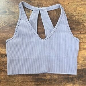 Yogalicious Ribbed Bra Top in Lavender